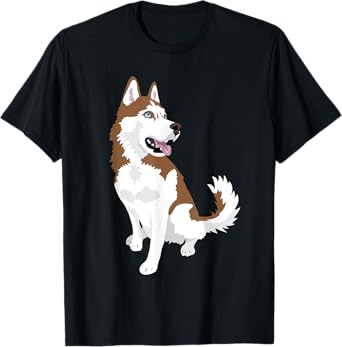 cute red and white Siberian Husky dog T-Shirt
