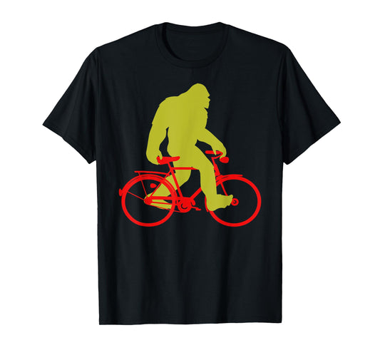 Bigfoot Riding Bicycle Shirt, Funny Cute Sasquatch Bike Gift T-Shirt