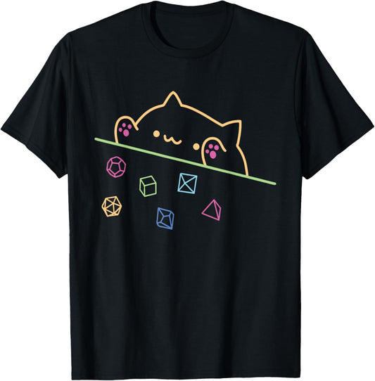 Neon Dice Cat Colorfull Paw Animal Cute Cat Funny Neon T-Shirt