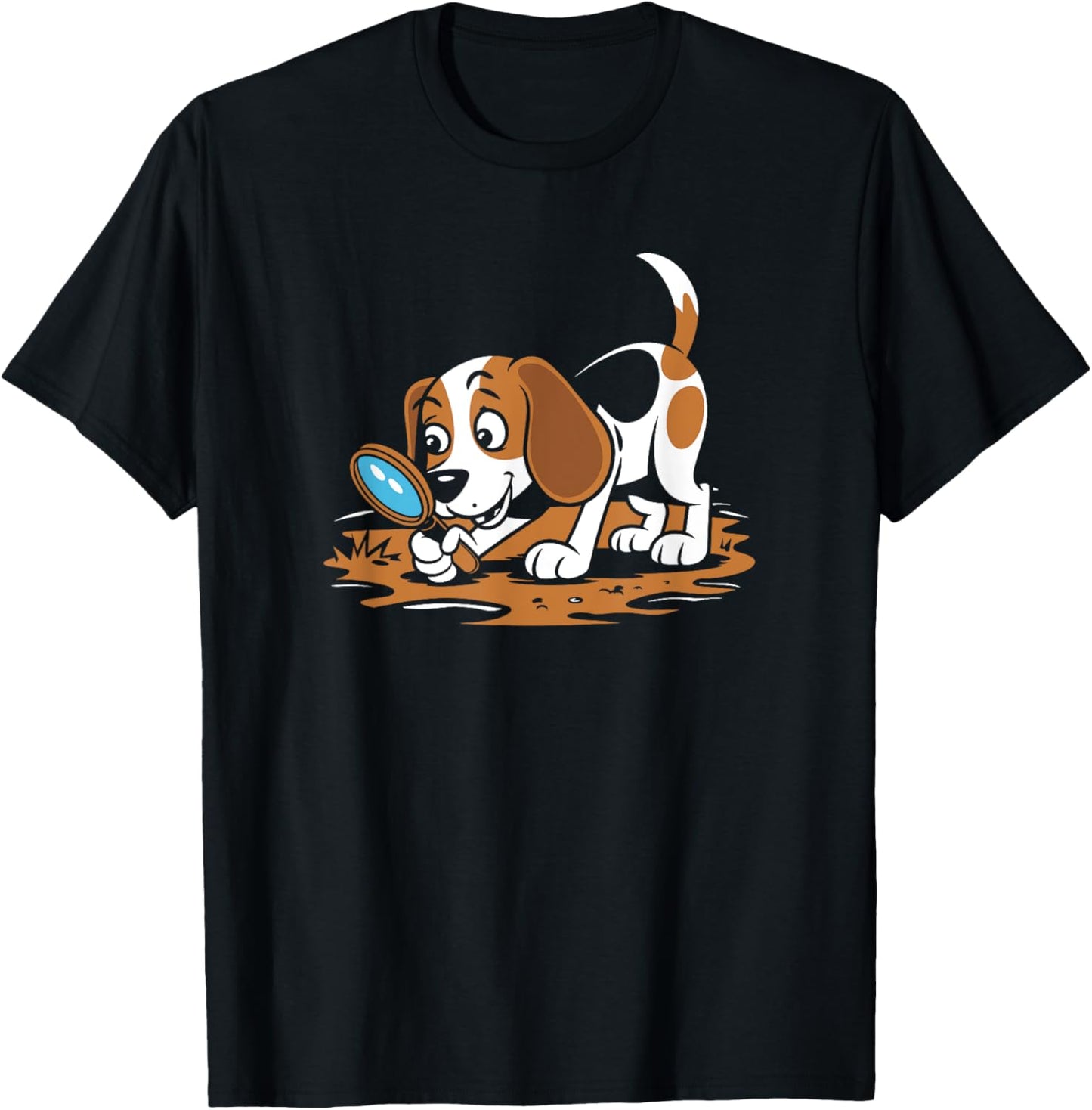 Beagle Explorer | Sniffing Dog Cartoon - Curious T-Shirt