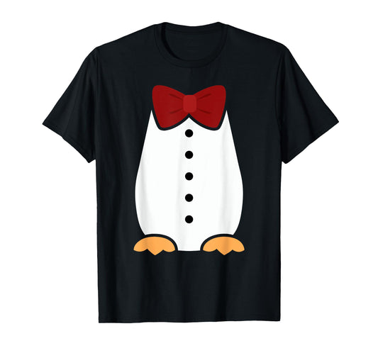 Penguin Tuxedo Funny Costume Halloween Outfit Bow Tie T-Shirt