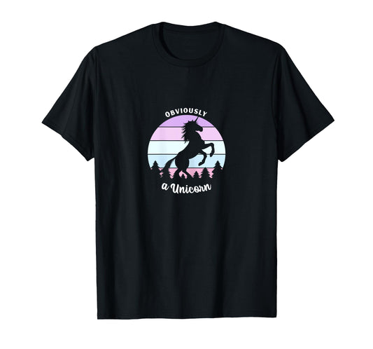 Obviously a Unicorn Women And Girls Vintage Graphic T-Shirt