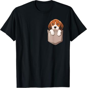 Beagle Dog In The Pocket Cute Pocket Beagle Face Pet Lover T-Shirt for Men Women Kids