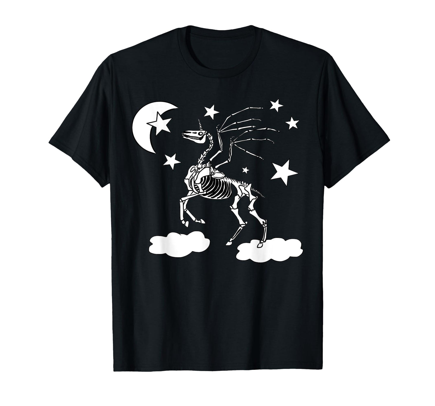 Moonlight Unicorn Costume For Girls Pegasus Gothic Skeleton T-Shirt