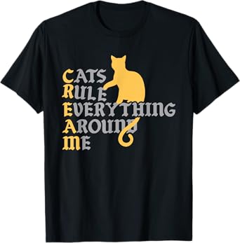 Cats Rule Everything Around Me Cat Daddy Vintage T-Shirt for Men Women