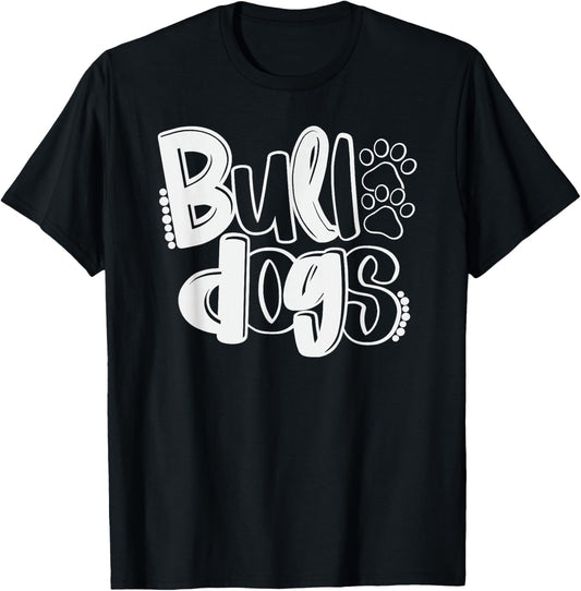 Funny Bulldog School Spirit Team Go Dawgs Back To School T-Shirt