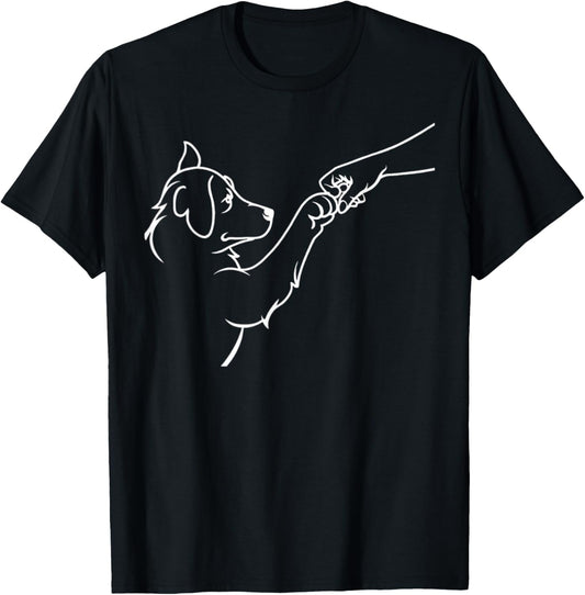 Punch Hand Dog And People Friendship Bump Dog's Paw T-Shirt