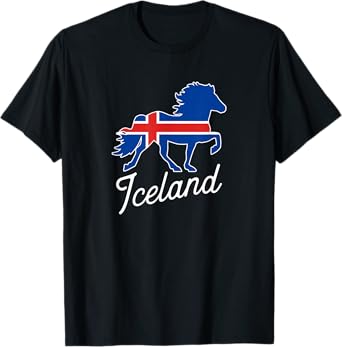 Flag of Iceland Shirt with Horse T-Shirt
