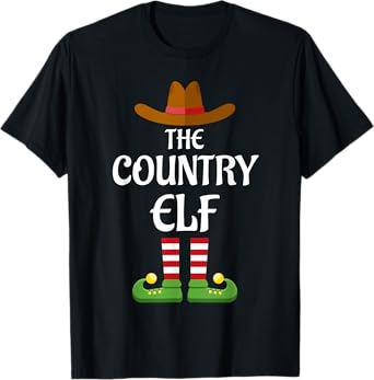 Country Elf Family Matching Group Christmas Cowboy T-Shirt