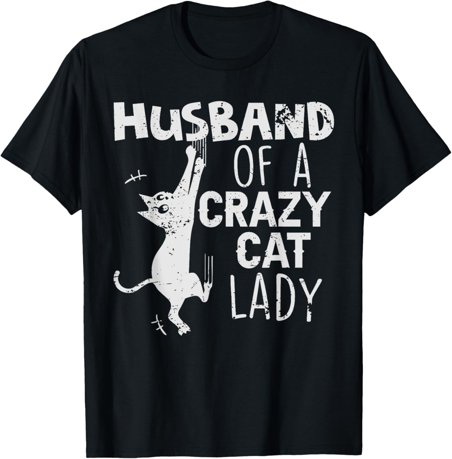 Retro Husband Of A Crazy Cat Lady Funny Valentine's Day Cat T-Shirt