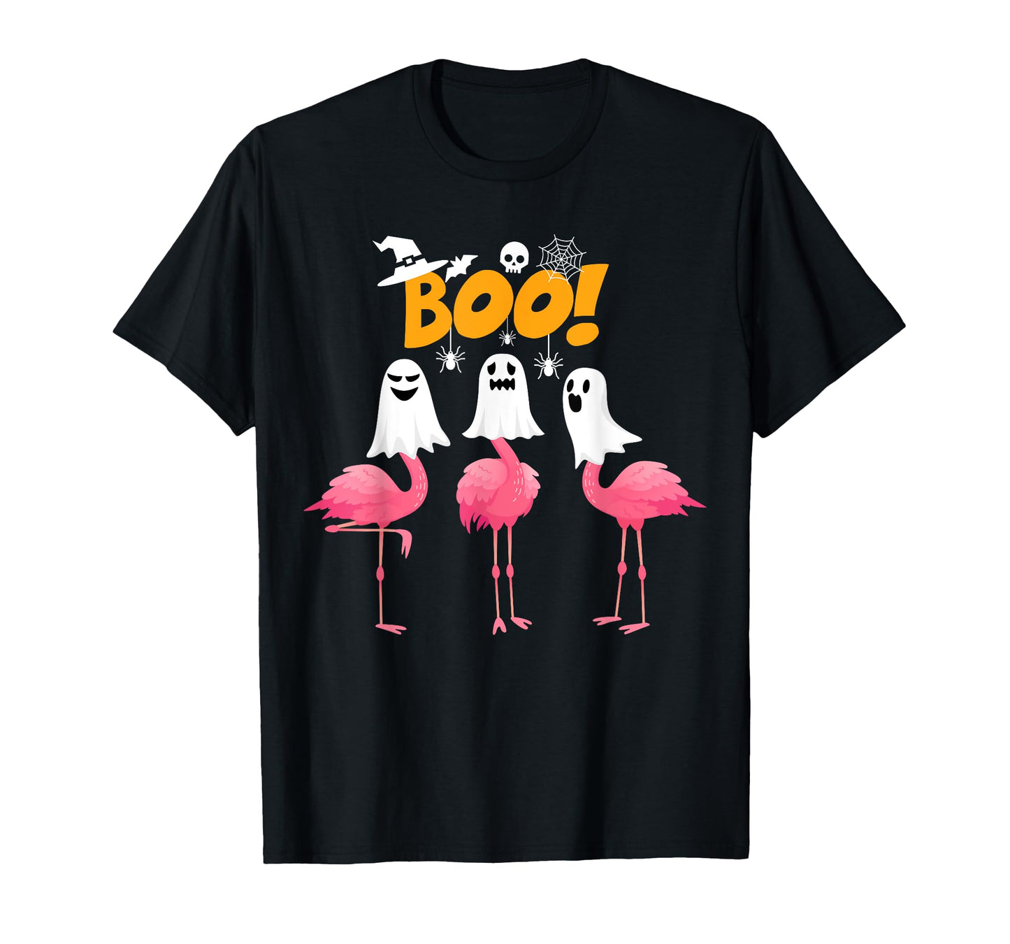 Funny Flamingo Boo - Flamingo Lover Spooky Ghost Halloween T-Shirt