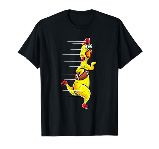 Funny Rubber Chicken With Football Sports Men Kids T-Shirt