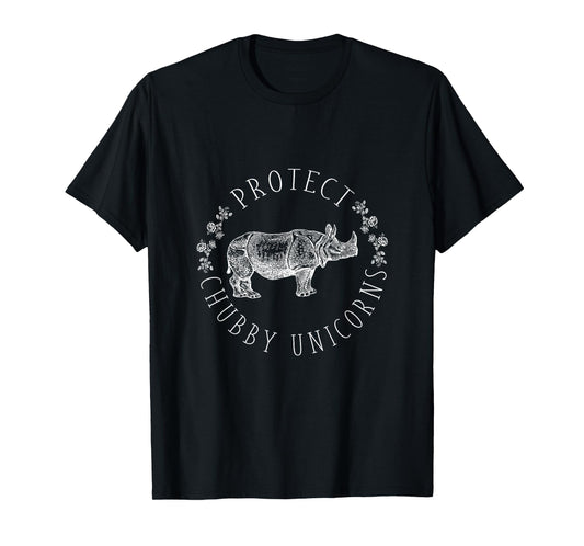 Protect Chubby Unicorns Save the White Rhino Animal Lover T-Shirt