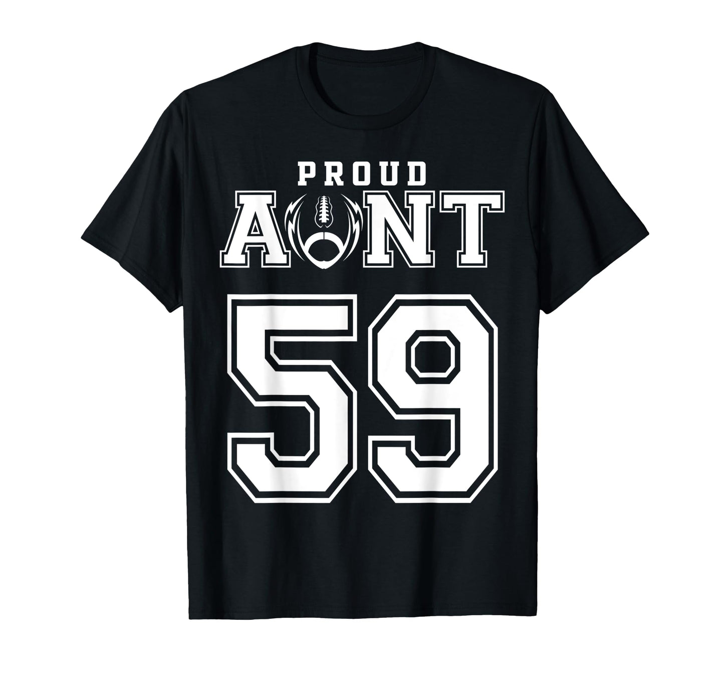 Custom Proud Football Aunt Number 59 Personalized For Women T-Shirt