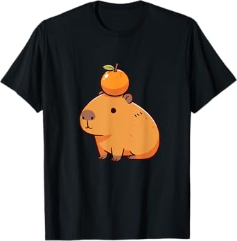 Capybara with Orange on the Head Capybara T-Shirt