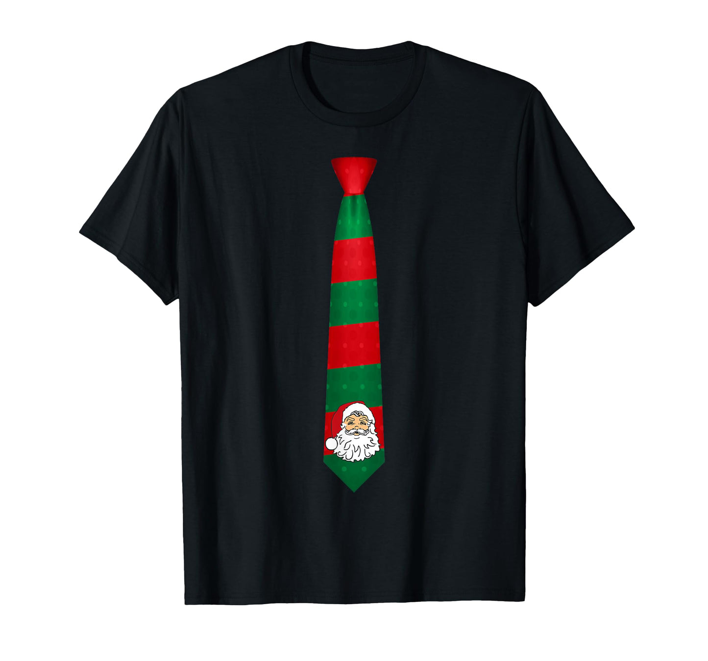 Santa Christmas Tie, Necktie Funny Dress Xmas Graphic T-Shirt
