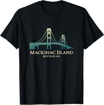 Mackinac Island Michigan Bridge USA Resort Vacation Souvenir T-Shirt