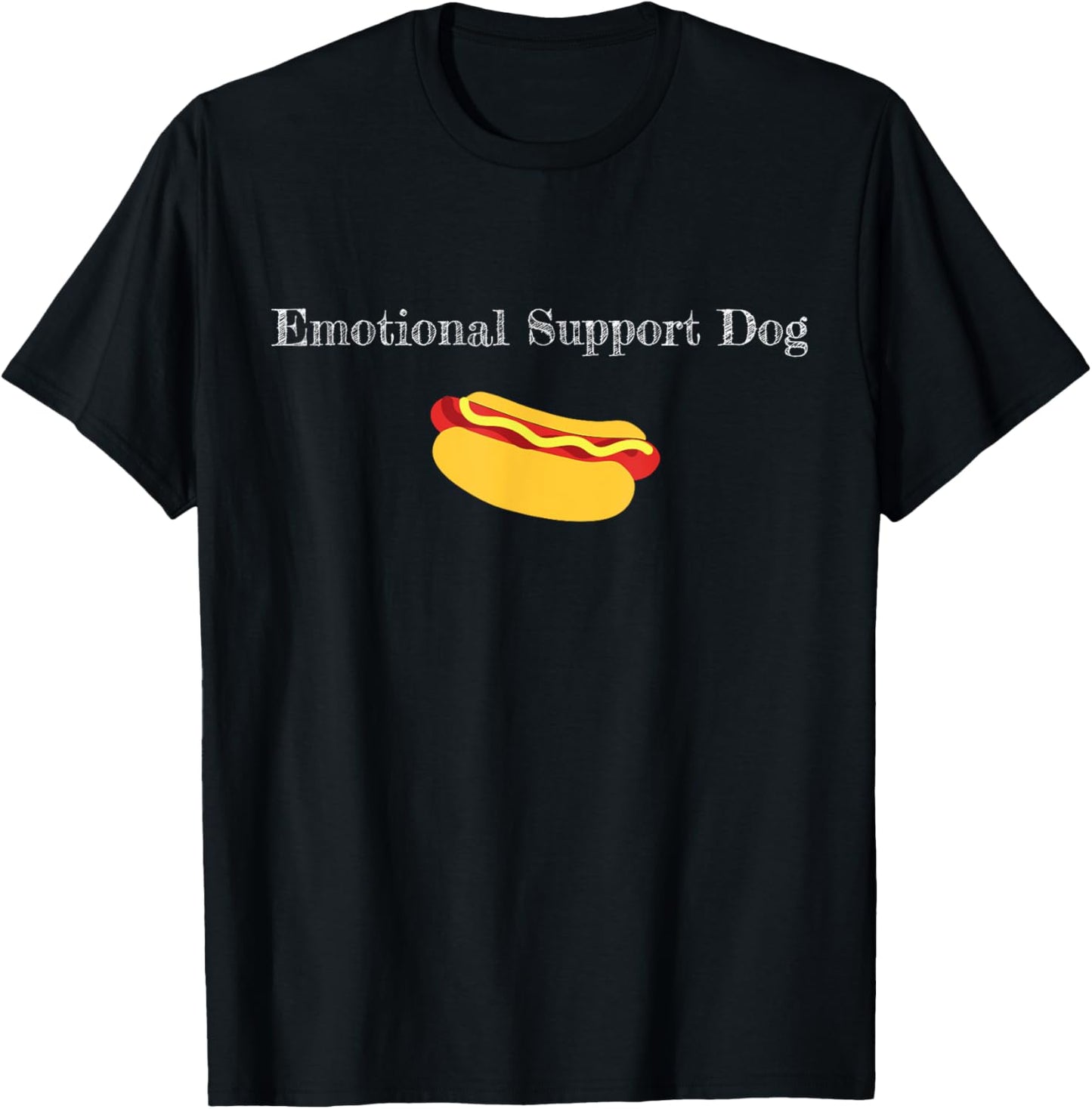 Emotional Support Dog Funny Hot Dog Play On Words T-Shirt