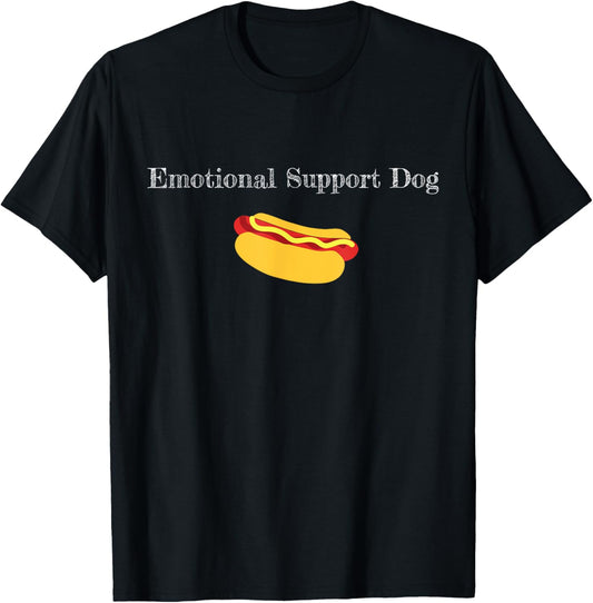 Emotional Support Dog Funny Hot Dog Play On Words T-Shirt