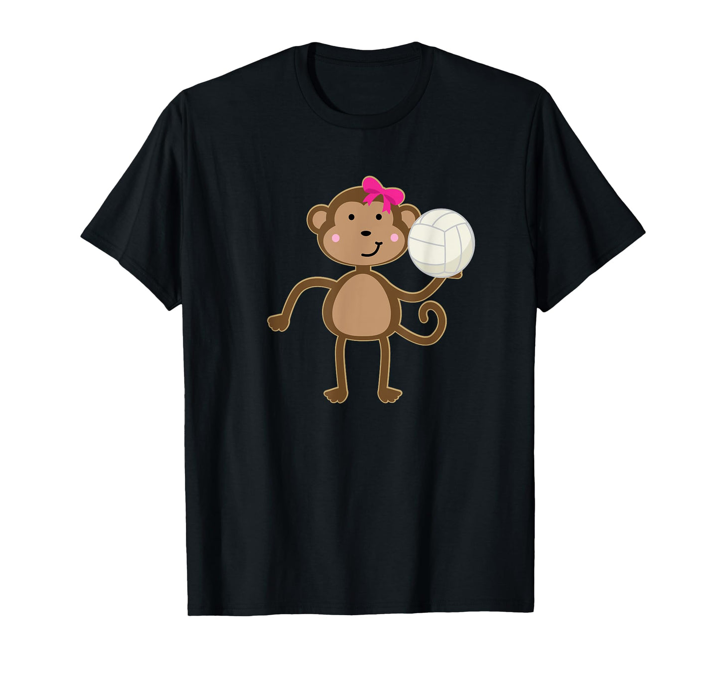 Volleyball T-shirt Cute Sports Ball Girl Monkey Team Gift T-Shirt