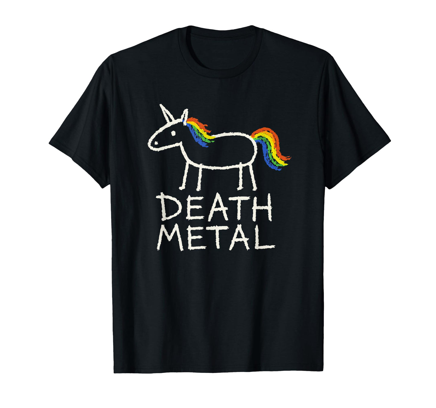 Funny Unicorn Death Metal Rainbow Metalhead Tee T-Shirt