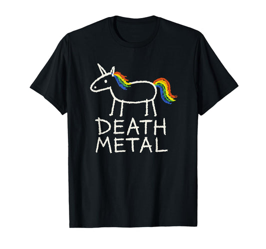 Funny Unicorn Death Metal Rainbow Metalhead Tee T-Shirt