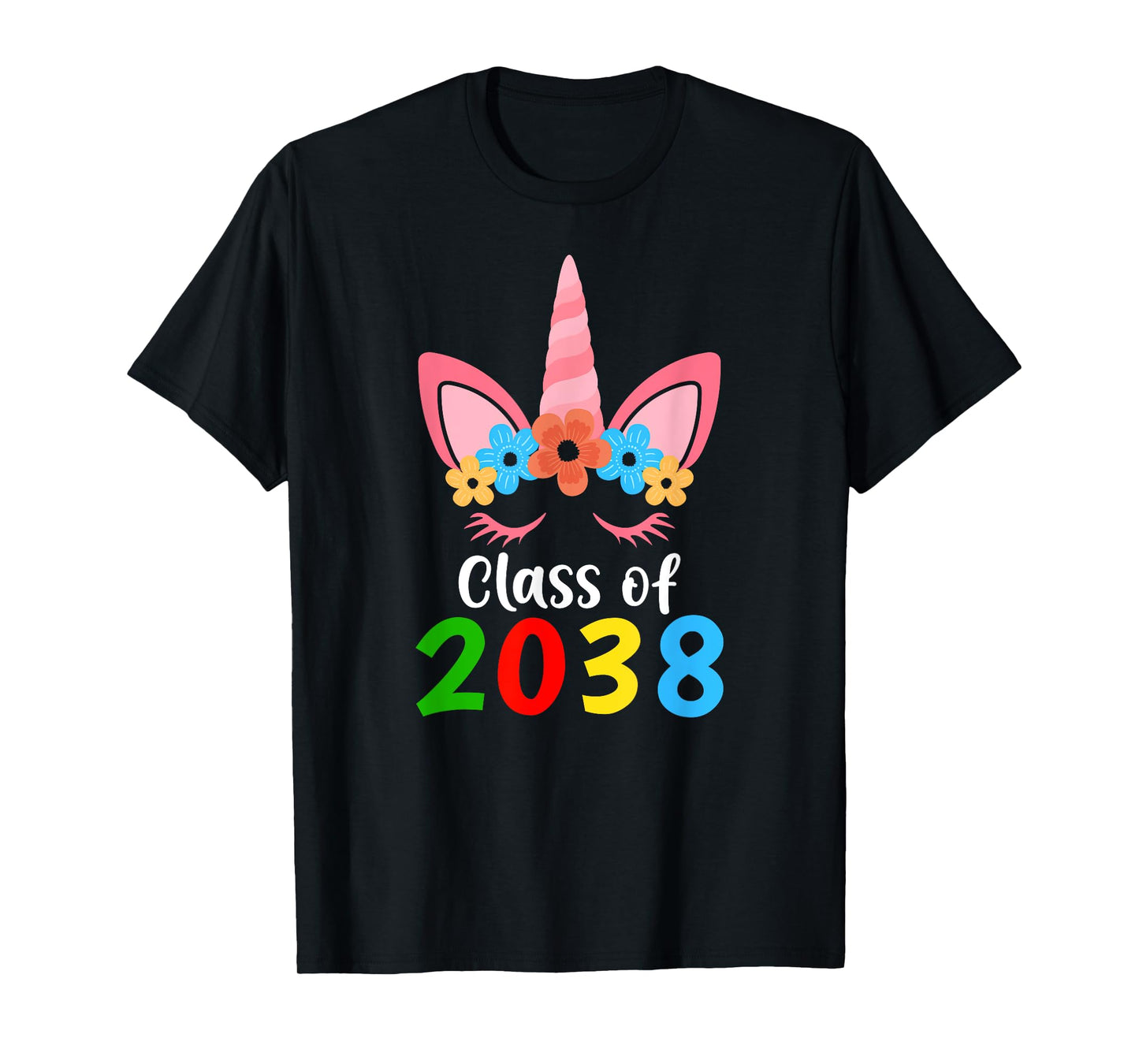 Unicorn Class of 2038 Grow With Me Back To School Girls T-Shirt