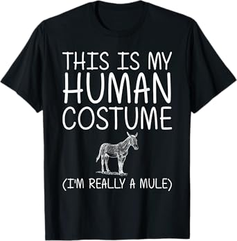 Mule Easy Halloween Human Costume Donkey Horse DIY Gift T-Shirt