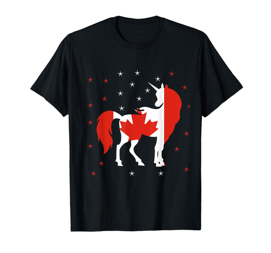 Unicorn Canada Flag Canadian T-Shirt