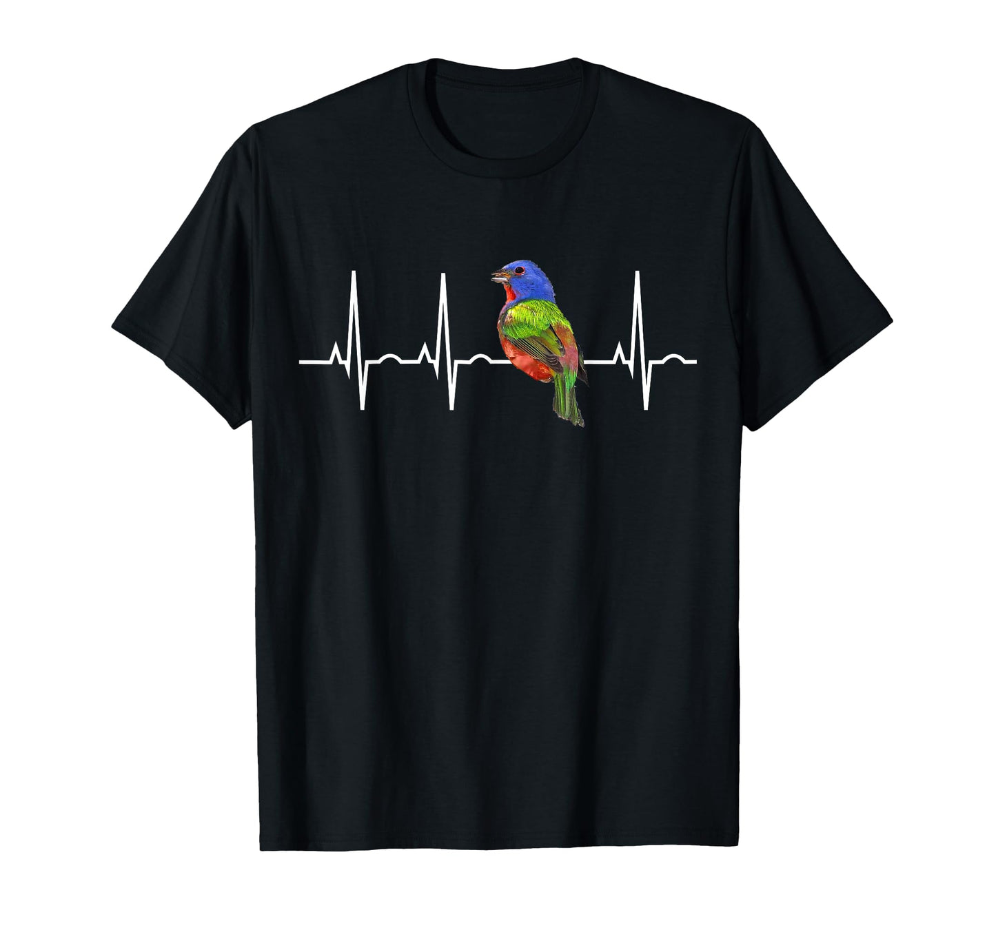 Painted Bunting Shirt Birder & Bird Lover Heartbeat Gift Tee T-Shirt