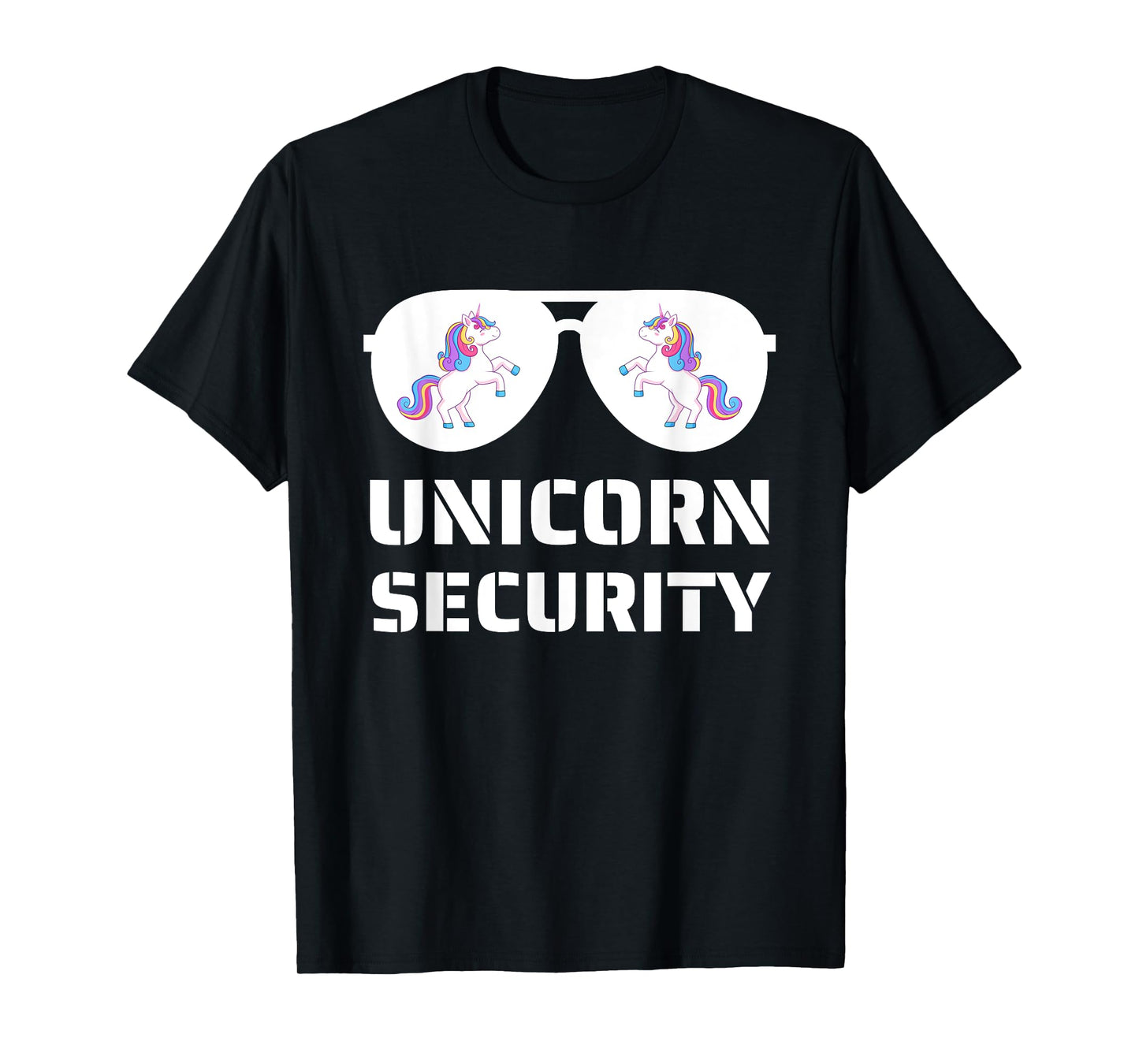 Halloween Dad Mom Daughter Adult Costume Unicorn Security T-Shirt