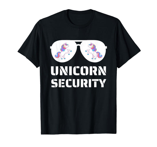 Halloween Dad Mom Daughter Adult Costume Unicorn Security T-Shirt