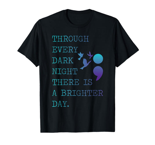 Semicolon Love Birds for a Prevention Awareness T-Shirt