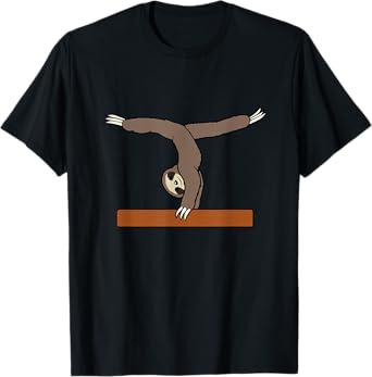 Cute Sloth Performing Gymnastics Ironic Gymnast T-Shirt