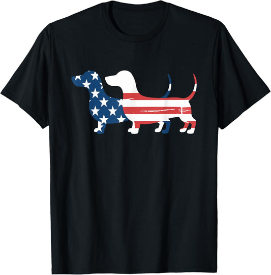 Dachshund Fourth 4th Of July Patriotic Dog American Flag T-Shirt