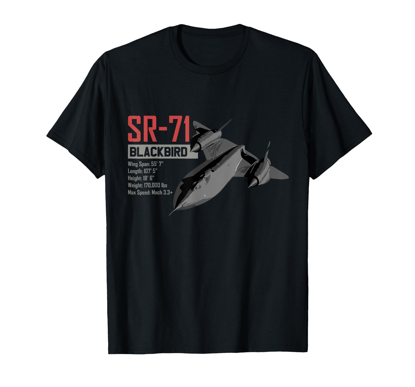 American Reconnaissance Aircraft SR71 Blackbird T-Shirt