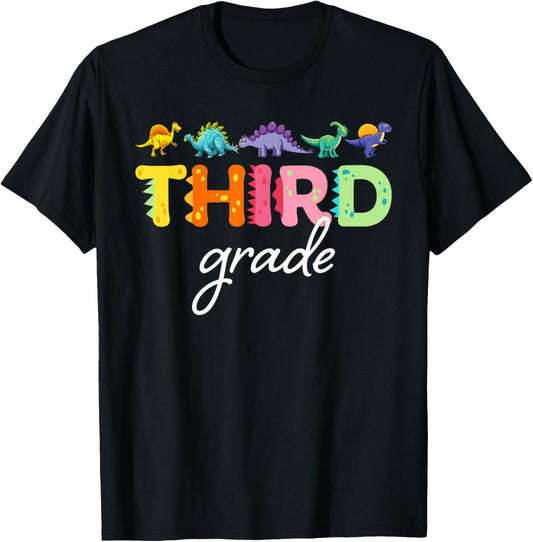 Third Grade Funny Dinosaurus Boys Back To School T-Shirt