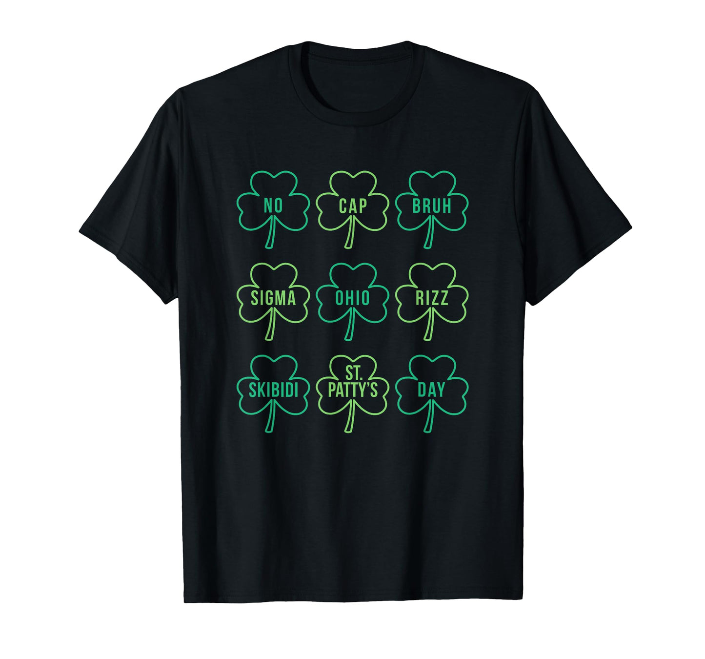 Skibidi St Patty’s Day Rizz No Cap Bruh Patrick’s Day T-Shirt
