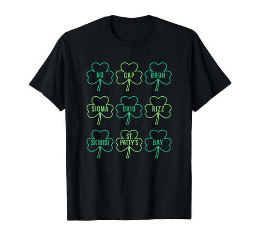 Skibidi St Patty’s Day Rizz No Cap Bruh Patrick’s Day T-Shirt