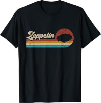 Vintage Zeppelin Retro Sunset Funny Dirigible Airship T-Shirt