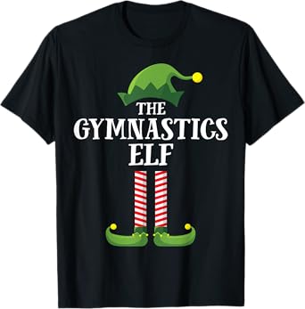 Gymnastics Elf Matching Family Group Christmas Party Pyjamas T-Shirt