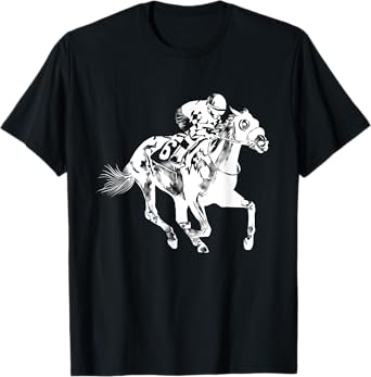 Cool Horse Racing Animal Fan Gift Men Women Kids Unisex-Adults Unisex-Youth Black Short Sleeve T-Shirt Horse-racing-t-shirts Funny Horseracing Jockey Rider Horseback Riding Lover Outfit T-Shirt