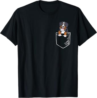 Pocket Bernese Mountain Dog Lover Men Women Kids T-Shirt