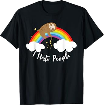 Cute Sloth - I Hate People T-Shirt