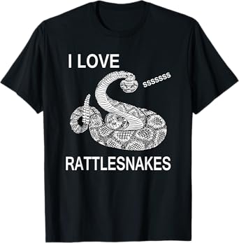 I Love Snakes T-Shirt - Rattlesnake Snake Lovers Tee T-Shirt