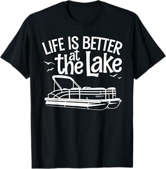 Funny Pontoon Boat Art For Men Women Pontoon Boat Captain T-Shirt