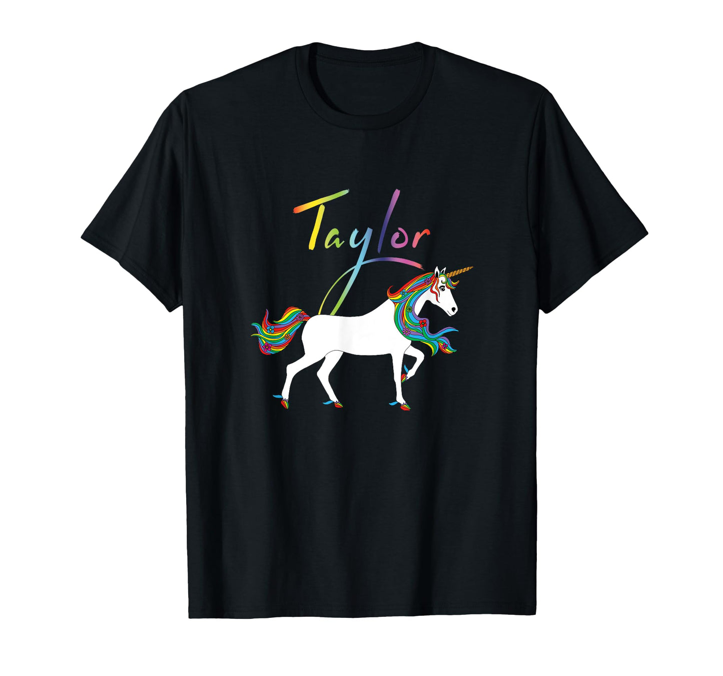 Taylor Personalized First Name Unicorn T-Shirt