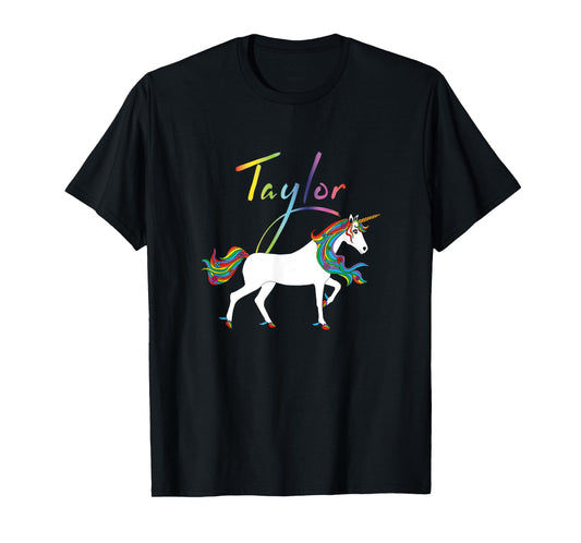 Taylor Personalized First Name Unicorn T-Shirt