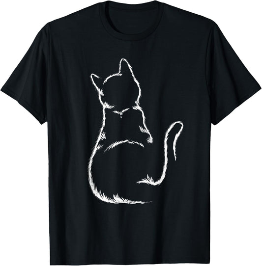 Cats Silhouette Kitten Heart Love Girl Boys Children T-Shirt