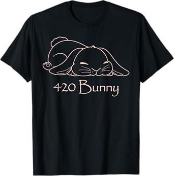 Funny 420 Bunny Easter Marijuana Leaves 420 Day Weed Lover T-Shirt